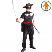 COSTUME BANDITO MASCHERATO CASACCA, PANTALONI, CINTURA, MANTELLO, MASCHERINA WIDMANN