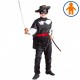 COSTUME BANDITO MASCHERATO CASACCA, PANTALONI, CINTURA, MANTELLO, MASCHERINA WIDMANN