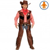 COSTUME COW BOY CON CAMICIA, GILET,COPRIPANTALONI, CAPPELLO WIDMANN