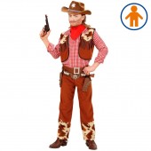 COSTUME COWBOY CAMICIA, GILET, PANTALONI, CINTURA, BANDANA WIDMANN