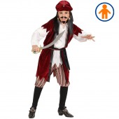 COSTUME PIRATA DEI CARAIBI CAMICIA CON GILET, PANTALONI, CINTURA, BANDANA WIDMANN