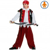 COSTUME PIRATA DELL'ISOLA DEL TESORO CAMICIA, GILET, PANTALONI, BANDANA WIDMANN