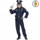 COSTUME POLIZIOTTO casacca, pantaloni, cintura con fondina, cappello ( 128 cm. / 5-7 ANNI ) WIDMANN