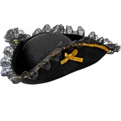 CAPPELLO TRICORNO PIRATA FELTRO E PIZZO WIDMANN
