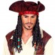 CAPPELLO TRICORNO PIRATA CON BANDANA E DREADLOCKS SIMILPELLE WIDMANN