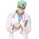 SET TRAVESTIMENTO DOTTORE CON CAPPELLO, MASCHERINA, RIFLETTORE, STETOSCOPIO WIDMANN