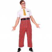 VESTITO SECCHIONE CON TUTA, CINTURA, CRAVATTA, OCCHIALI WIDMANN