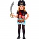COSTUME BAMBINA CAPITANO PIRATA CON CAPPELLO (104 CM - 2-3 ANNI ) WIDMANN
