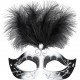 DOMINO VENICE NERA E BIANCA CON GLITTER, GEMMA E PIUME WIDMANN
