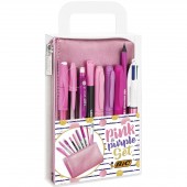 WRITING SET PINK & PURPLE BIC