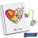 DIARIO SEGRETO 13X18 CON LUCCHETTO 80 PAGINE HEARTS NIJI