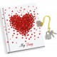 DIARIO SEGRETO 13X18 CON LUCCHETTO 80 PAGINE HEARTS NIJI