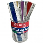 RIGHELLO ALLUMINIO 15 CM. INSERTO GLITTER FARA