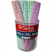 RIGHELLO ALLUMINIO 15 CM. PASTELLO FARA
