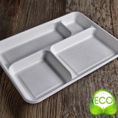 VASSOIO 4 SCOMPARTI IN POLPA DI CELLULOSA CM. 37X27 CONF. 20 PZ. USOBIO
