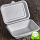CONTENITORE PASTO CON COPERCHIO MONOUSO IN POLPA DI CELLULOSA CM. 13,5X18X6,5 ( 550 ML. ) CONF. 50 PZ. USOBIO