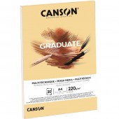 BLOCCO DISEGNO GRADUATE MIX MEDIA 30 FOGLI GIALLO OCRA 220 GR. CANSON