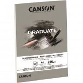 BLOCCO DISEGNO GRADUATE MIX MEDIA 30 FOGLI GRIGIO 220 GR. CANSON