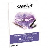 BLOCCO DISEGNO GRADUATE MIX MEDIA 20 FOGLI 200 GR. A5 CANSON