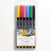 PENNARELLO DOPPIA PUNTA AQUA BRUSH DUO SET 6 COLORI PRIMARI LYRA