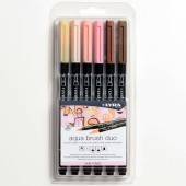 PENNARELLO DOPPIA PUNTA AQUA BRUSH DUO SET 6 COLORI SKIN LYRA