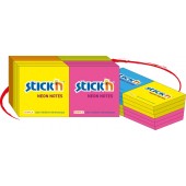 FOGLI RIPOSIZIONABILI 76x76 COLORI NEON STICK'N HOPAX