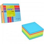 CUBO FOGLI ADESIVI RIPOSIZIONABILI 76X76 COLORI NEON + CELESTE STICK'N HOPAX
