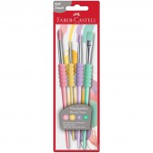PENNELLI TONDI-PIATTI IMPUGNATURA ERGONOMICA PASTEL SOFT SET 4 PZ. (MISURE: 2, 6, 10 E 12) FABER-CASTELL