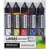 SET 5 COLORI ACRILICI ABSTRACT LINER 27 ML. CON APPLICATORE 3D SENNELIER