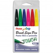 PENNARELLO PUNTA FLESSIBILE SIGN TOUCH BASIC SET 6 PZ. PENTEL