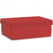 SCATOLA TUTTO A POSTO CON COPERCHIO E MANIGLIA SETA ROSSO