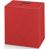 SCATOLA REGALO CUBOTTO CM. 24,5X19X34 PELLE ROSSO