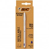PENNE SFERA METALLO CRISTAL RE'NEW + 2 REFILL BIC