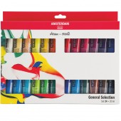 SET 24 COLORI ACRILICI AMSTERDAM ACRYLIC 20 ML. ROYAL TALENS