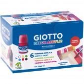 COLORE A TEMPERA ACRILICA GIOTTO DECOR 25 ML. SCATOLA 6 COLORI ASSORTITI FILA