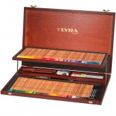 PASTELLI ACQUERELLABILI REMBRANDT AQUARELL CASSETTA LEGNO 2 PIANI 24 COLORI LYRA
