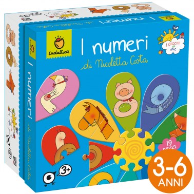 PUZZLE DOUBLE FACE 19 PEZZI 60X60 NICOLETTA COSTA I NUMERI LUDATTICA