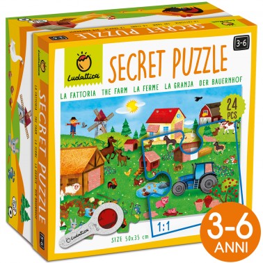 SECRET PUZZLE CON LENTE DI INGRANDIMENTO 24 PEZZI 35X50 LUDATTICA