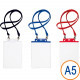 PORTA BADGE 15X21 ( A5 ) CON CORDONE CONF.10 PZ. PASS 6 S-P SEI