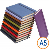 QUADERNO CARTONATO IN SIMILPELLE CON ELASTICO 15X21 1 RIGO BLUEKOVER