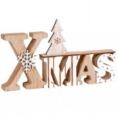SCRITTA IN LEGNO CM. 30X2,6X13,4 X-MAS MARPIMAR