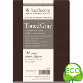 BLOCCO SCHIZZI COPERTINA MORBIDA SERIE 400 RECYCLED TONED GRAY 14X20,3 56 FOGLI GR. 118 STRATHMORE