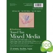 BLOCCO DISEGNO SERIE 400 TONED TAN MIXED MEDIA OCRA PERGAMENATA 15,2X20,3 15 FOGLI 300 STRATHMORE