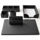 SET SCRIVANIA 6 PEZZI ( SOTTOMANO + ACCESSORI ) SIMILPELLE RUGATA INTEMPO