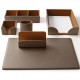 SET SCRIVANIA 6 PEZZI ( SOTTOMANO + ACCESSORI ) SIMILPELLE RUGATA INTEMPO