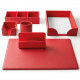 SET SCRIVANIA 6 PEZZI ( SOTTOMANO + ACCESSORI ) SIMILPELLE RUGATA INTEMPO