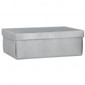 SCATOLA REGALO CON COPERCHIO CM. 45,5X32X15 SKIN ARGENTO