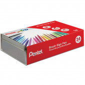 PENNARELLO PUNTA FLESSIBILE BRUSH SIGN SCATOLA METALLO 24 COLORI PENTEL