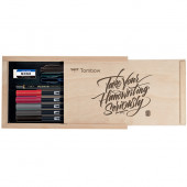 SET CALLIGRAFIA ADVANCED 10 PZ. ED. SCATOLA LEGNO TOMBOW