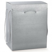 SCATOLA REGALO SEGRETO CON CORDINI CM. 28X20X35 SKIN ARGENTO